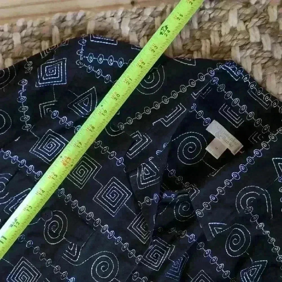 Christopher & Banks Black and White Button Down Shirt - Picture 7 of 7